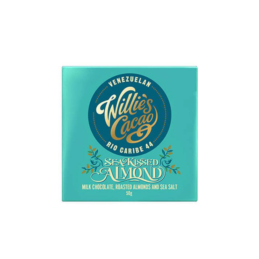 Willie's Cacao Milk Chocolate with Roasted Almonds and Sea Salt 50g